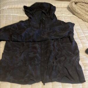 Black Camouflage Lululemon rain jacket peplum style